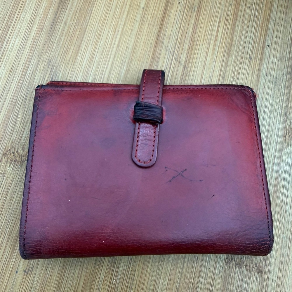 Vintage Coach Snap Coin Purse‎ Oxblood Leather